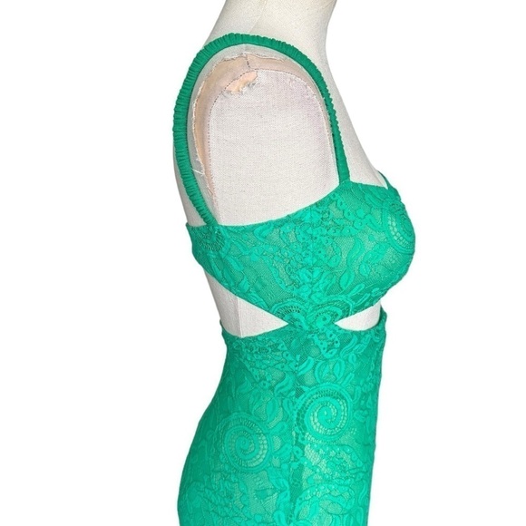 Silvia Astore Isa Lace Cut Out Long Dress Emerald Green IT: 38 XS - Picture 9 of 15